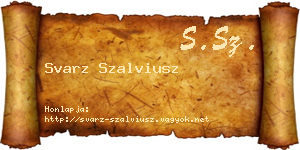 Svarz Szalviusz névjegykártya